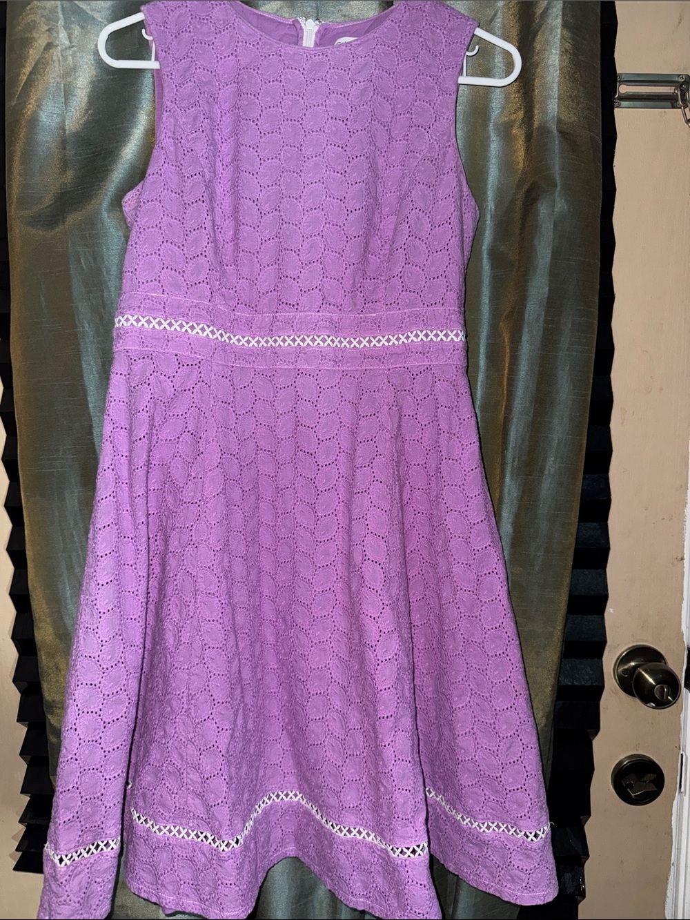 Calvin Klein Lavender Eyelet Fit & Flare Dress
